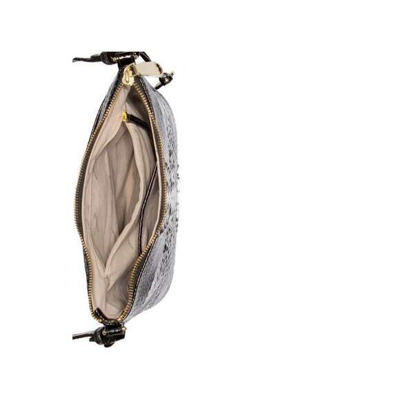 BRAHMIN Katie croc embossed leather small crossbody bag - Black Melbourne - Picture 12 of 13